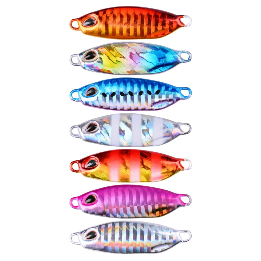 

7pcs/lot Sinking Casting Metal Jig Lure 50G 70mm Shore Cast Jigging Spoon Sea Bass Fishing Lures Jigs Artificial Bait Tackle
