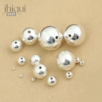 50pcs 925 sterling silver round loose beads spacer beads for diy handmade bracelet necklace jewelry findingscomponent