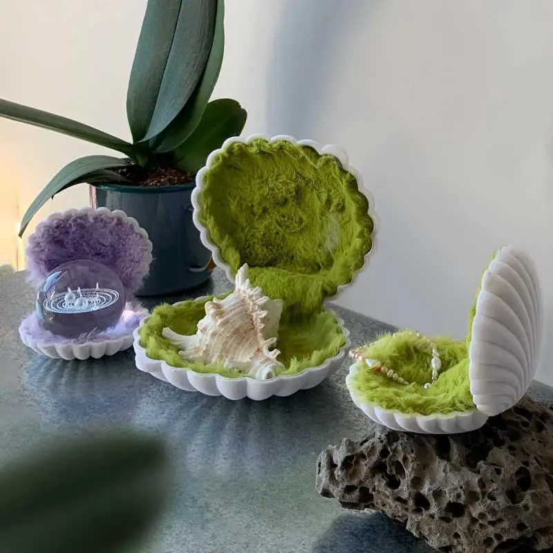 

1 шт. креативная Персонализированная Коробка для хранения украшений в форме плюшевой ракушки домашнее изысканное украшение характерный подарок