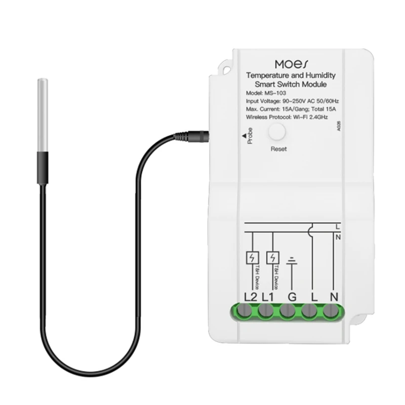 

Wifi Smart Temperature Humidity Switch Module Sensor Dual Relay Output Smart Life App Wireless Controller Work