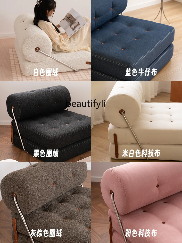 Диван-модуль ленивый диван классический диван-кровать джинсовая ткань ретро