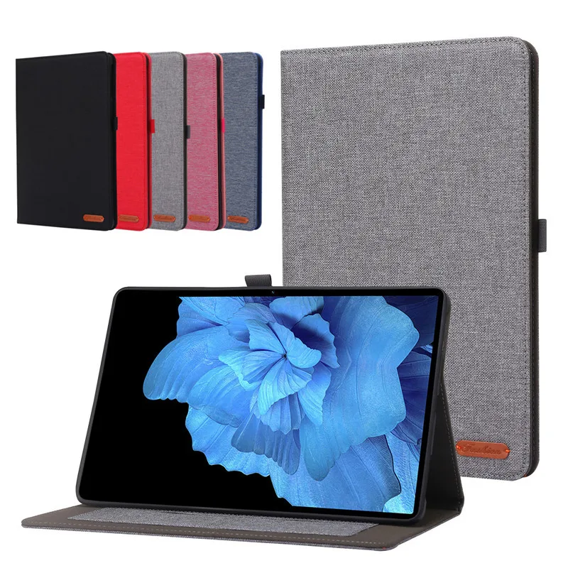 

For Vivo Pad 11 inch Tablet Case Retro Cotton Flip Fabric TPU Back Cover Funda For VivoPad Vivo Pad 2022 11 Tablet Cover
