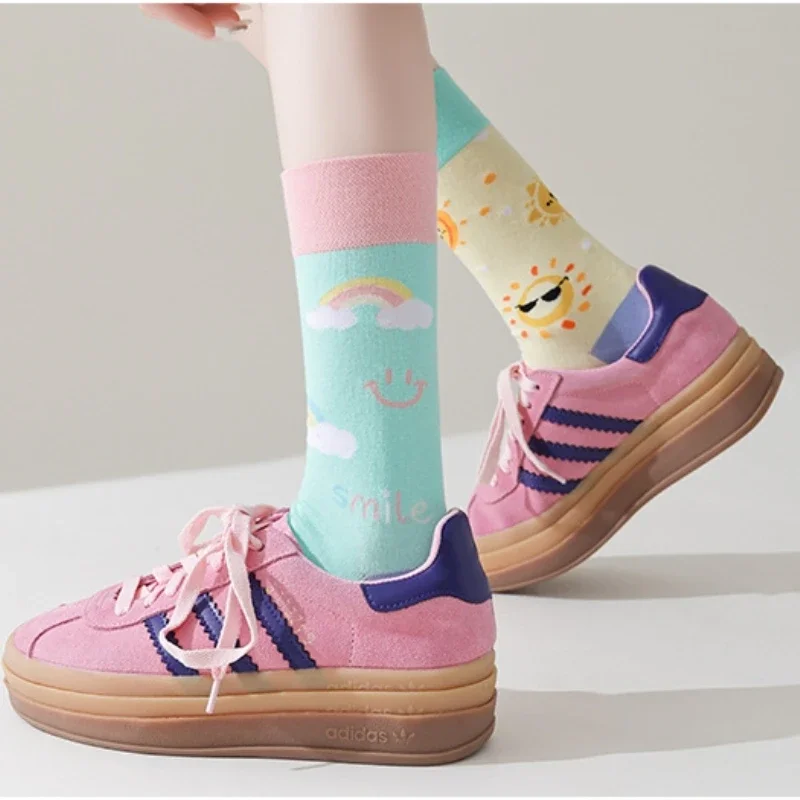 Medium tube comb cotton creative internet red mandarin duck socks fashionable and personalized trend couple