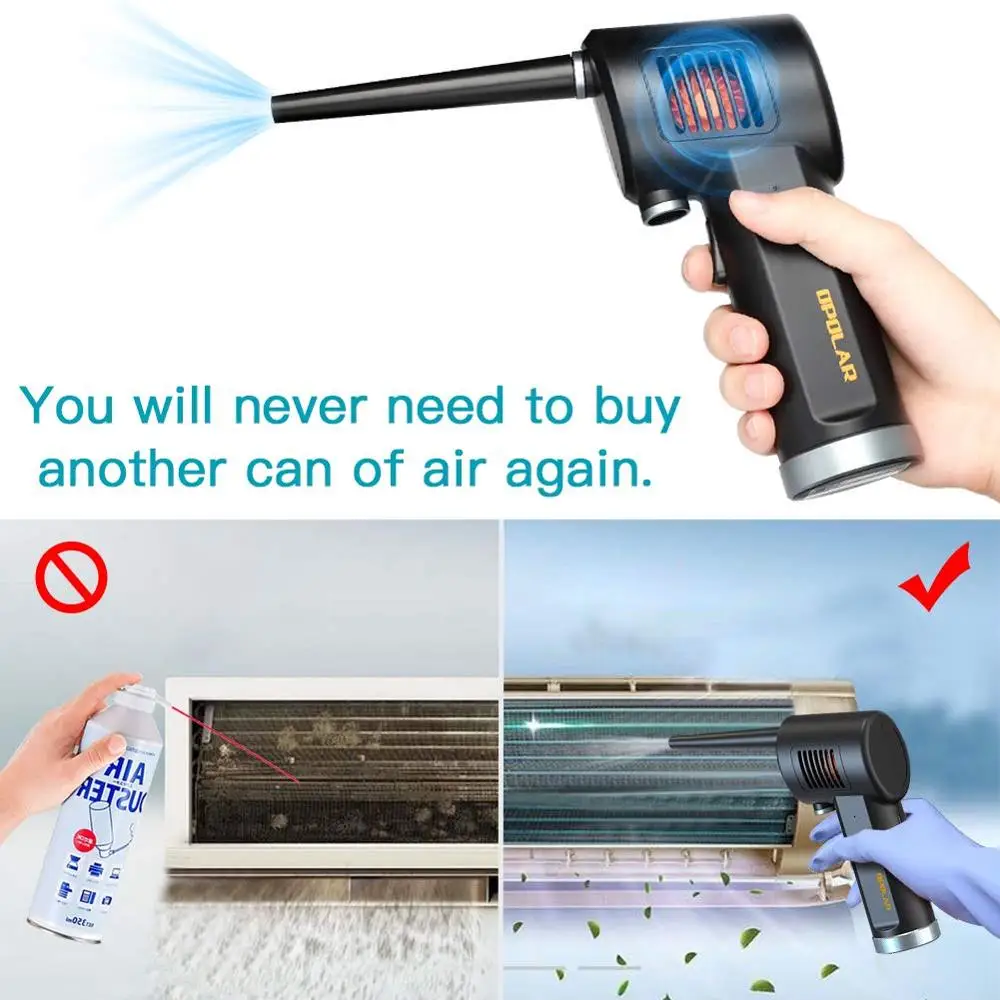 

NEW Cordless AIR Duster, Replacement for Compressed Spray Gas Cans, Rechargeable Blower for Computer, Keyboard and Electronics