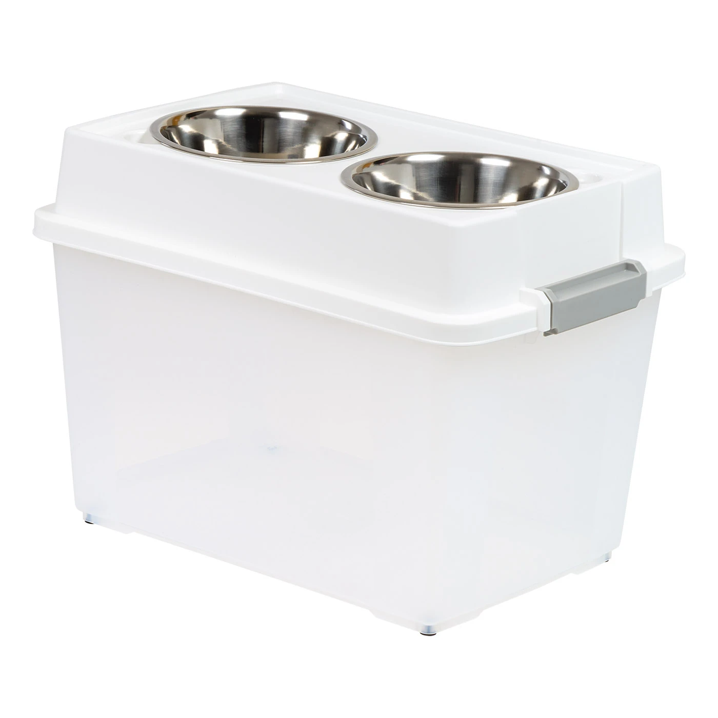 

USA, 45 Quart Airtight Elevated Feeder Storage Container, White