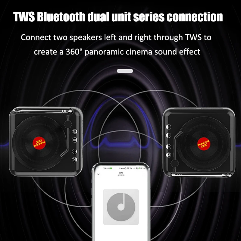 Портативный ретро fm-радио мини радио приемник Bluetooth динамик Виниловый