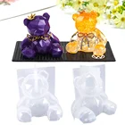 Силиконовая форма в виде медведя для ароматерапии, форма для орнамента из смолы, украшение для автомобиля сделай сам, подвеска для сумки ручной работы, литье для брелока