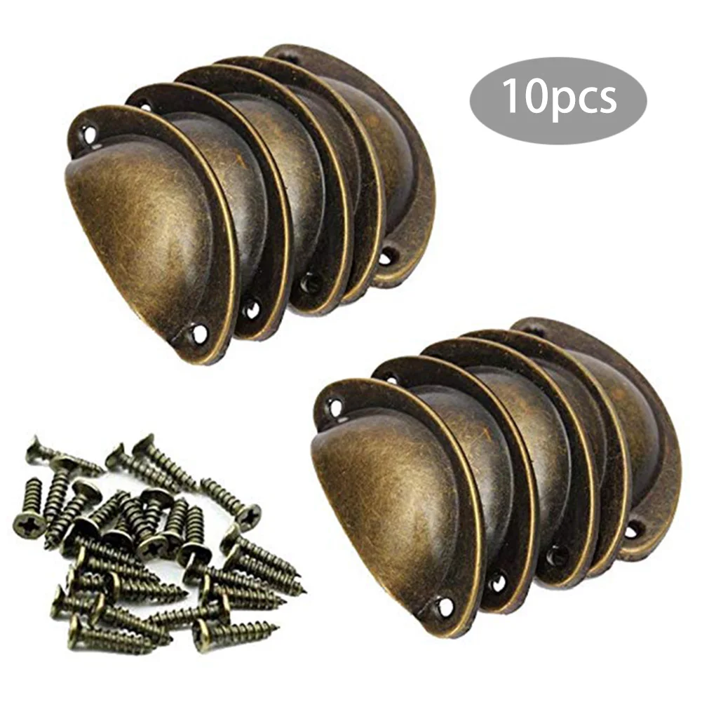 

10/20pcs Kitchen Cupboard Door Cabinet Cup Drawer Furniture Antique Shell Pull Handle 82*35mm