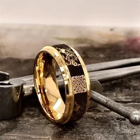 unique gold color dragon pattern crystal animal rings for men punk style jewelry for party wedding accessories