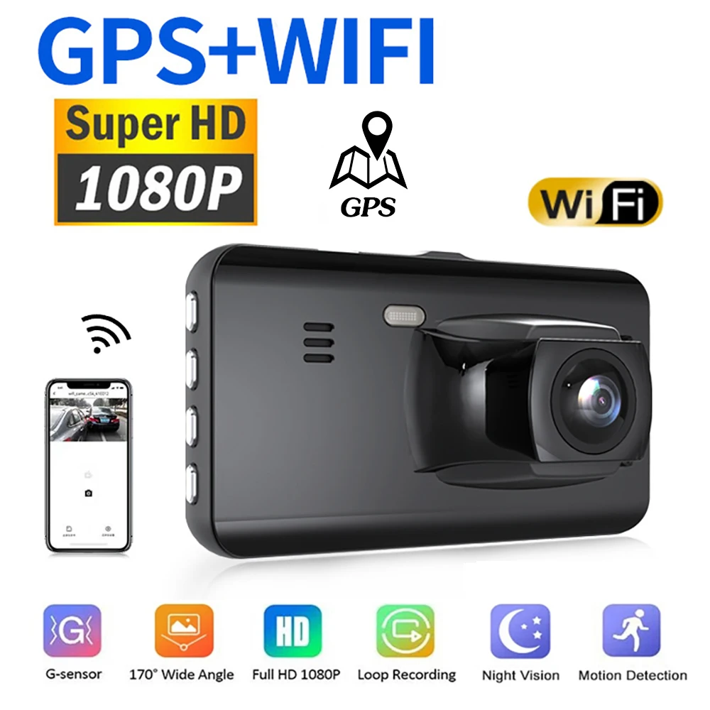 

Видеорегистратор автомобильный, 3,0 дюйма, Full HD 1080P, GPS