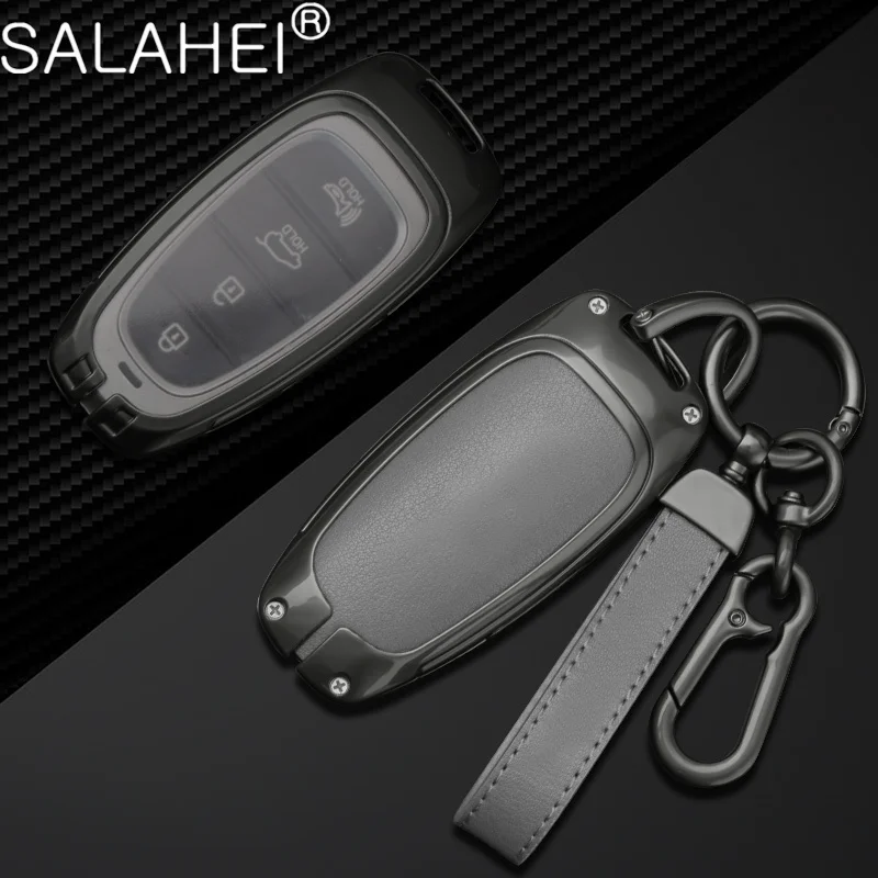 

Zinc Alloy Car Key Cover Case Shell Holder For Hyundai Santa Fe Tucson 2022 NEXO NX4 Atos Prime Solaris 2021 Keychain Protector