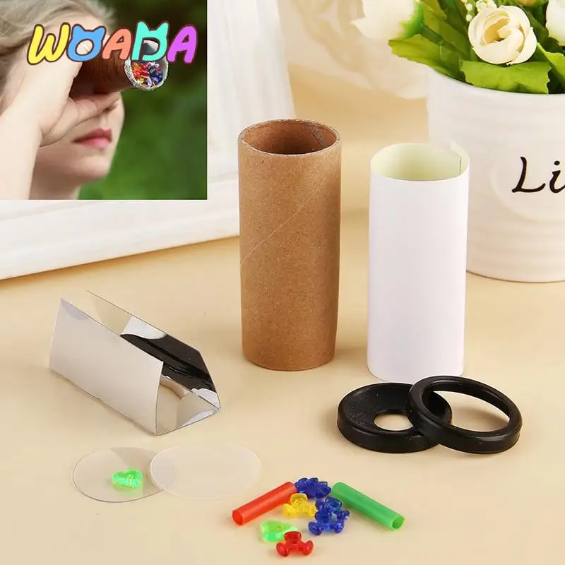 

DIY Colored Rotating Kaleidoscope Kits Craft Kid Brain Hands-Eyes Training Science Experiment Educational Children's Toys