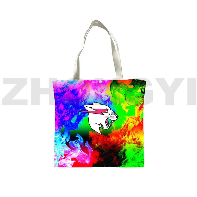 

Легкая Портативная Сумка-тоут с объемным рисунком из мультфильма «Мистер волк», «Зверь», «молния», «Кот», повседневные сумки для женщин, сумка на плечо