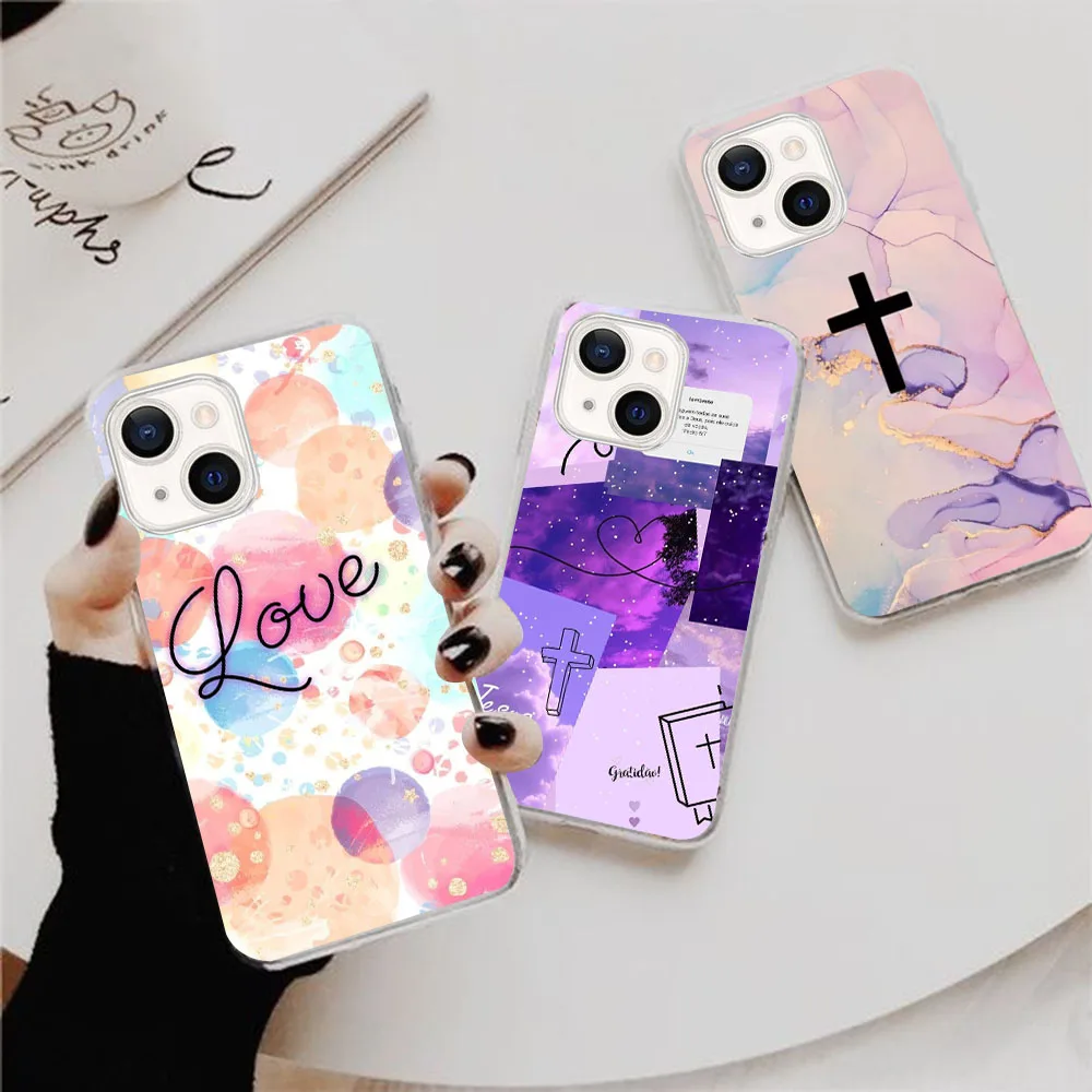 AU-32 Przezroczyste etui Jesus God Loves для Samsung A23 A52S A22S A55 A35 A25 A15 A34 A54 M23 M33 M52 M53