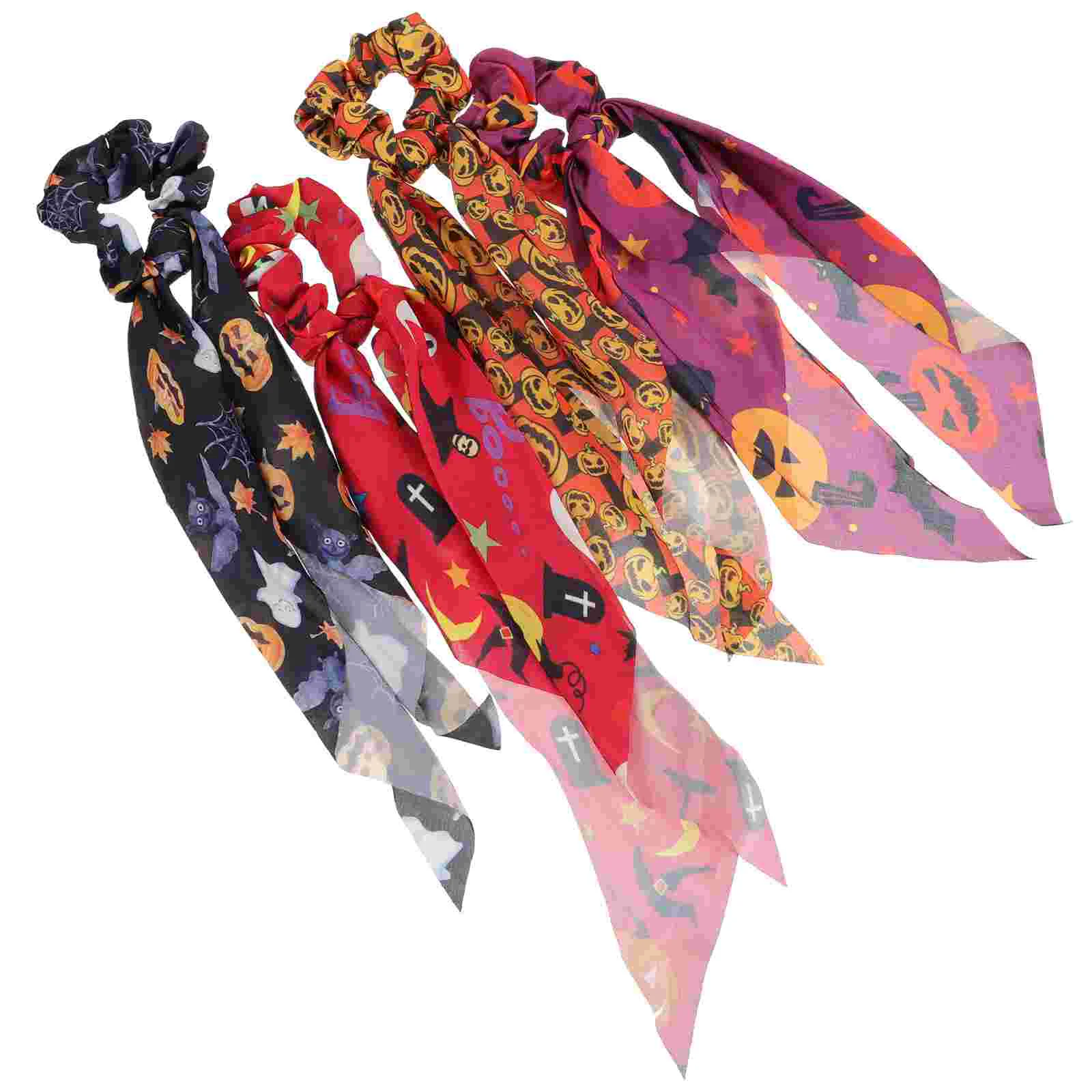 

4pcs Halloween Hair Ties Fashion Hair Bands Hair Scrunchy Ties Hair Accessories