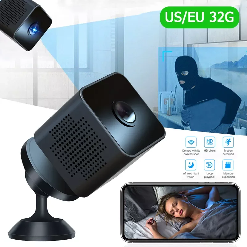 

2.4G WiFi Camera Night Vision Camcorder Video Camera 1080P Sensor Video Surveillance with Base TF Card Pet Baby Monitor