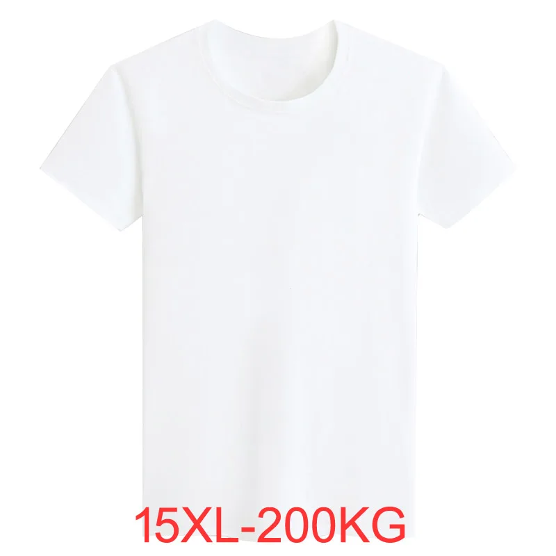 Summer Men's Big T-Shirt Large Size 2XL 9XL 10XL11XL 12XL 13XL 14XL 15XL Short Sleeve Round Neck Loose Casual Black Gray White