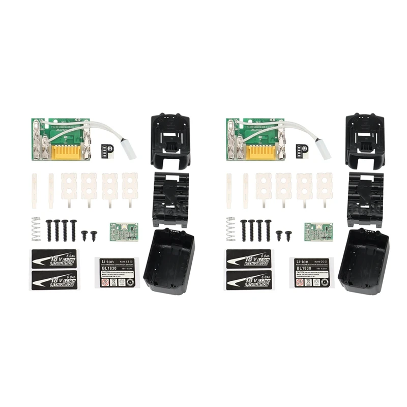 

2X BL1890 Battery Case PCB Charging Protection Circuit Board Shell Box BL1860 For MAKITA 18V , 6Ah-Label