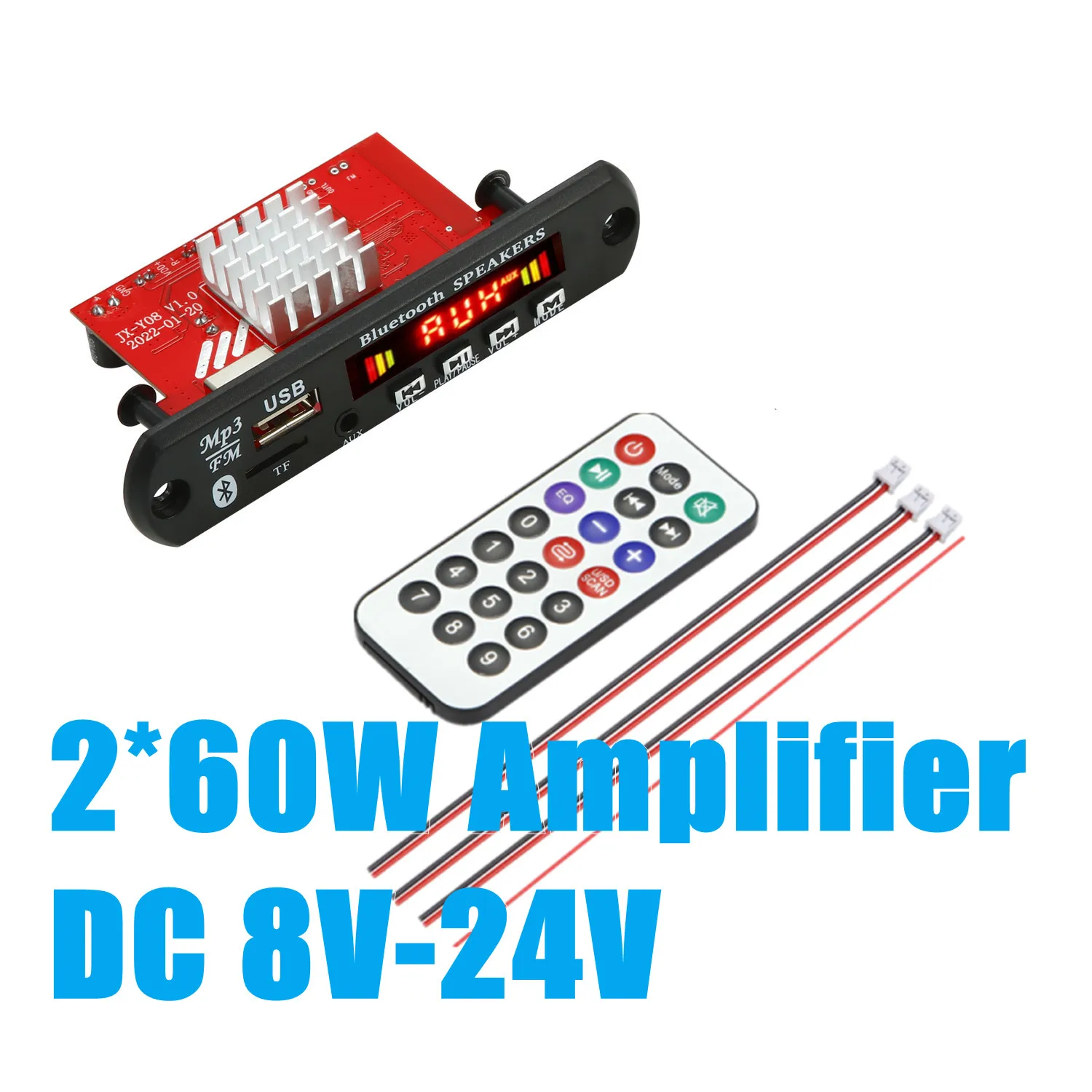 

2*60W/25W Bluetooth 5.0 Digital Power Amplifier Board AUX Speaker 2.0 CH Stereo Home Music Wireless Module Audio AMP