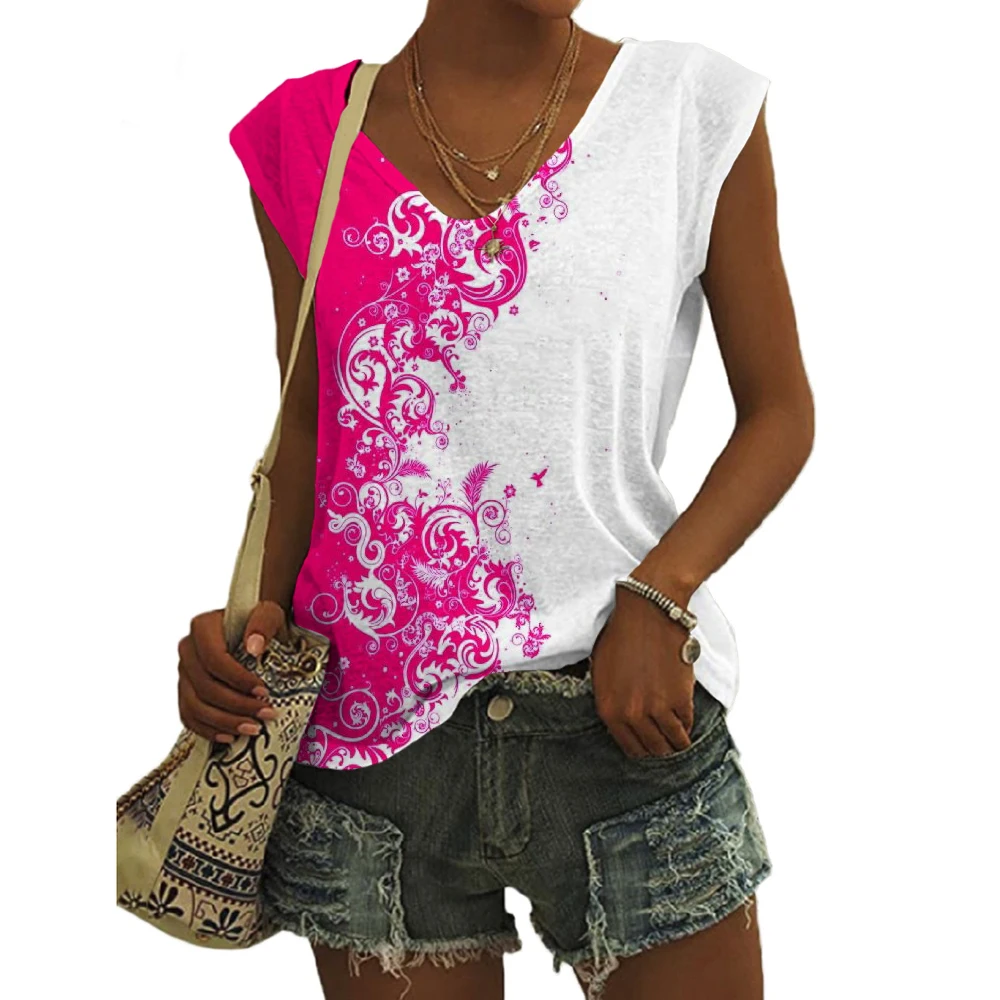 

Женский винтажный жилет с V-образным вырезом и цветочным принтом