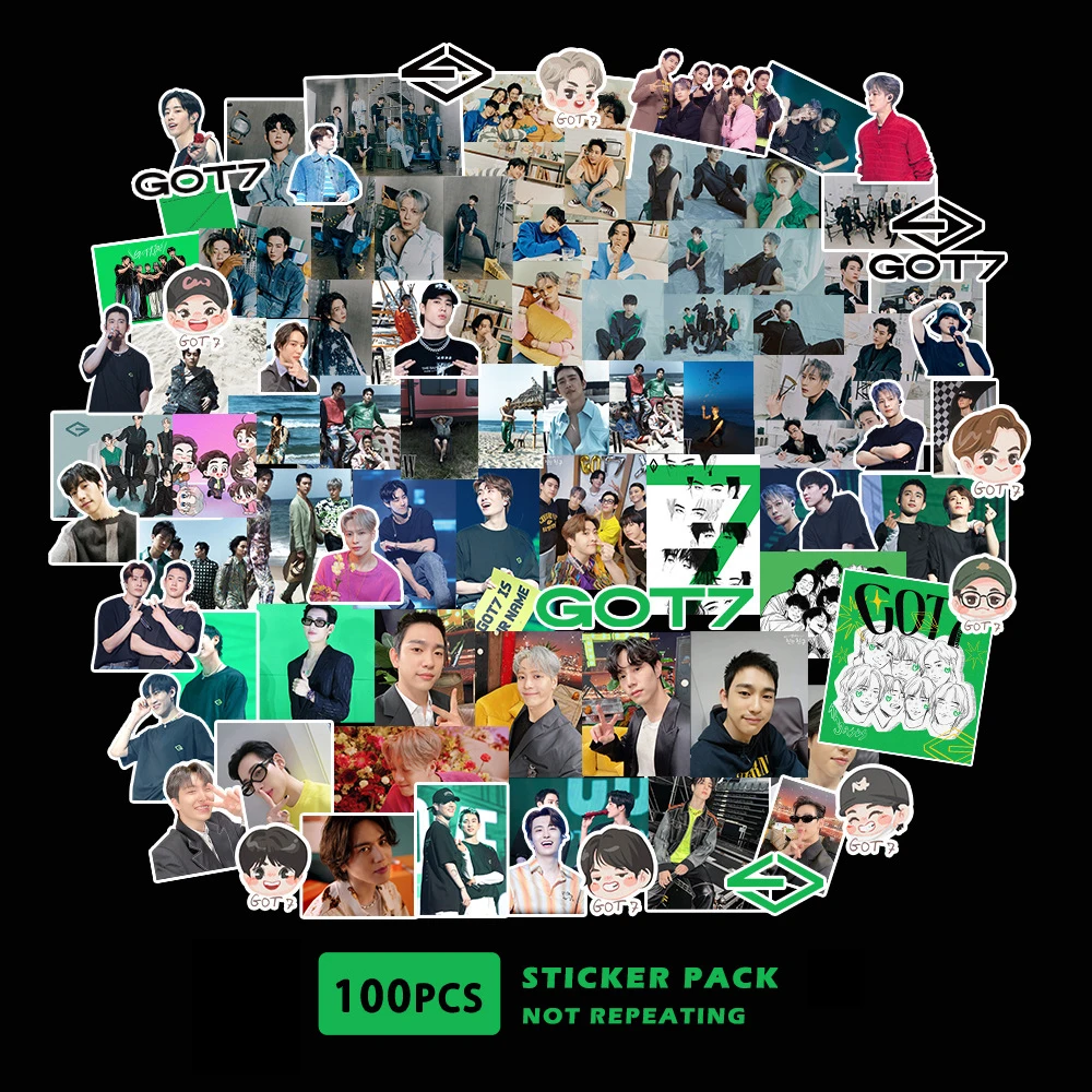 

Милые наклейки Kpop GOT7 для мальчиков, смешанные корейские модные наклейки для девочек с идолом и звездами, набор страстных детских чехлов для ...
