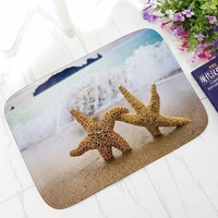 starfish printed welcome entrance mats ansorbent bathroom kitchen carpets doormats anti slip bedside rug and foot pads