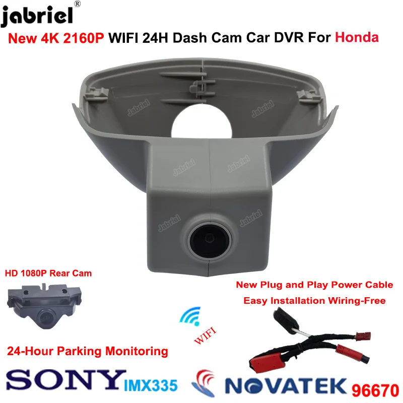 

Jabriel For Honda CIVIC 2021 2022 2023 Acura Integra 2023 4K Wifi Dash Cam Camera 2160P Car DVR Video Recorder Plug and Play
