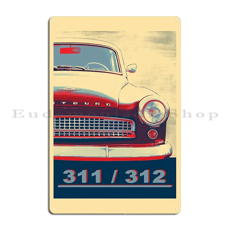 Wartburg 311 312 металлическая табличка плакат украшение клуб кухня персонаж настенная