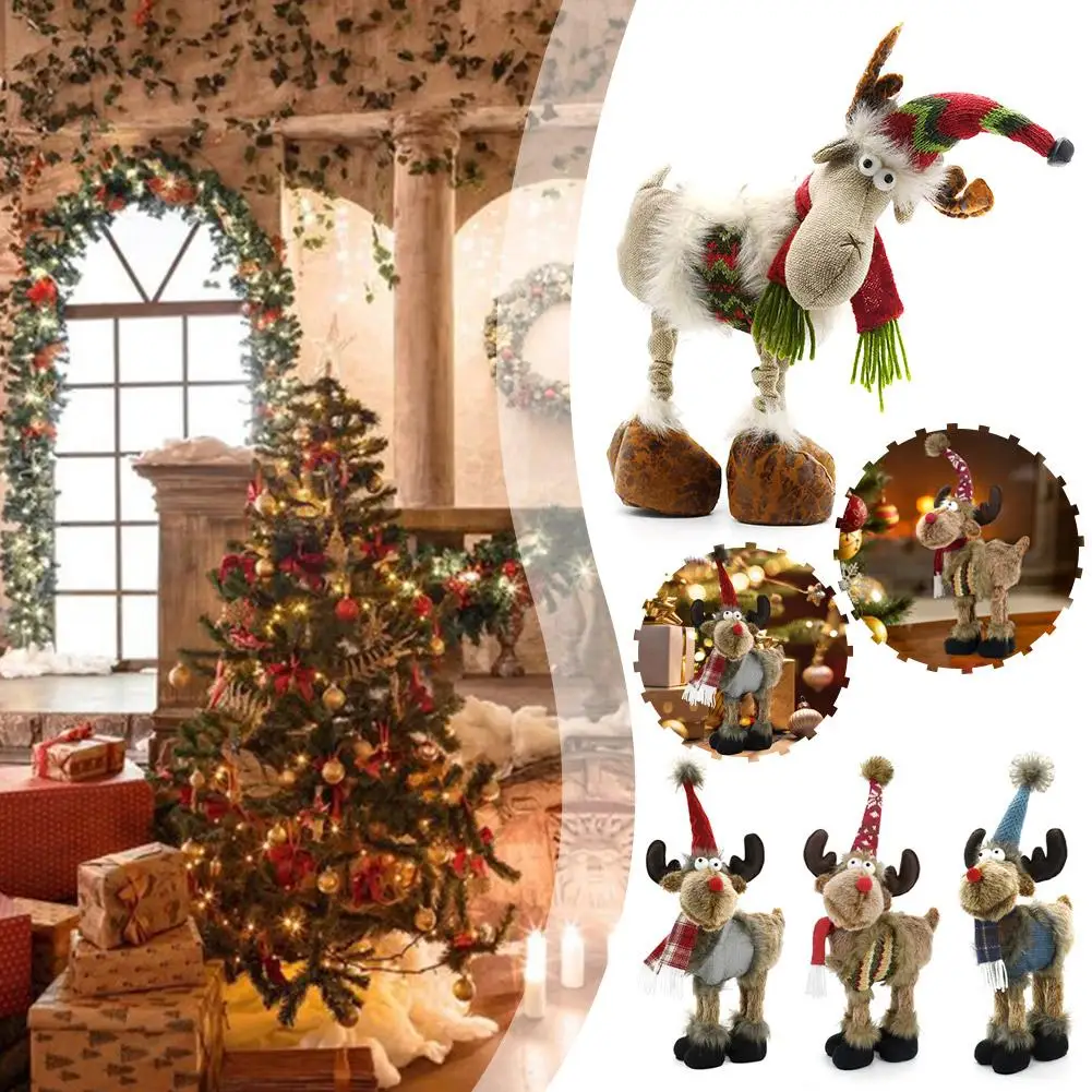 

Рождественская кукла с оленями, Рождественское украшение, фигурка, новая модель, лось, рождественская елка, игрушки, подарок на год, Рождество J1E3