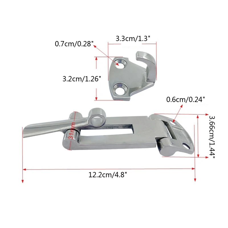 

Stainless Draw Toggle Latch Spring Loaded Catch Clamp Clip Catch Hasp Clamp Clip Buckle for Case Box Yachting Boat