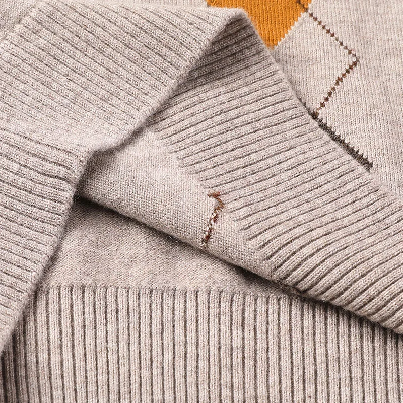 Повседневный жилет для осени и зимы мужской пуловер из 100% шерсти с V-образным