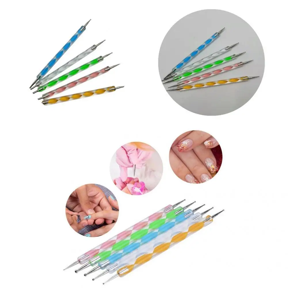 

Multicolor 5Pcs/Set Useful Dual-end Nail Drawing Pen DIY Nail Pen Liner Convenient for Personal Use