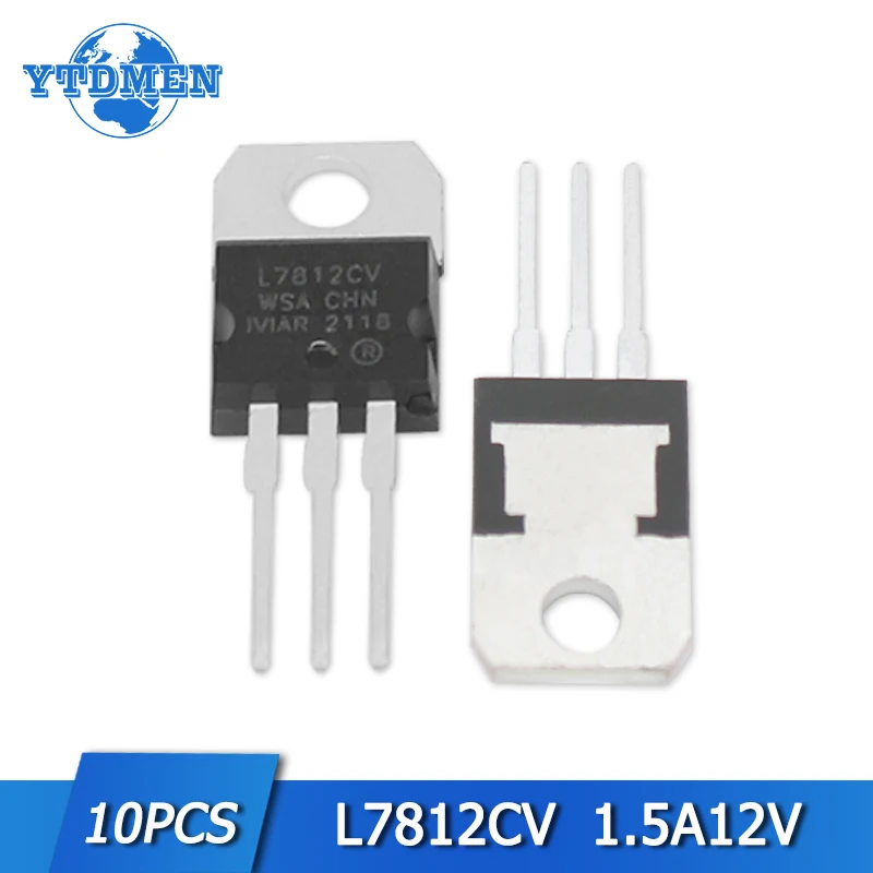 

10pcs L7812CV Voltage Regulator IC 1.5A 12V TO-220 Positive Linear Voltage Regulators Chip Set 7812 TO220 Electronic Component