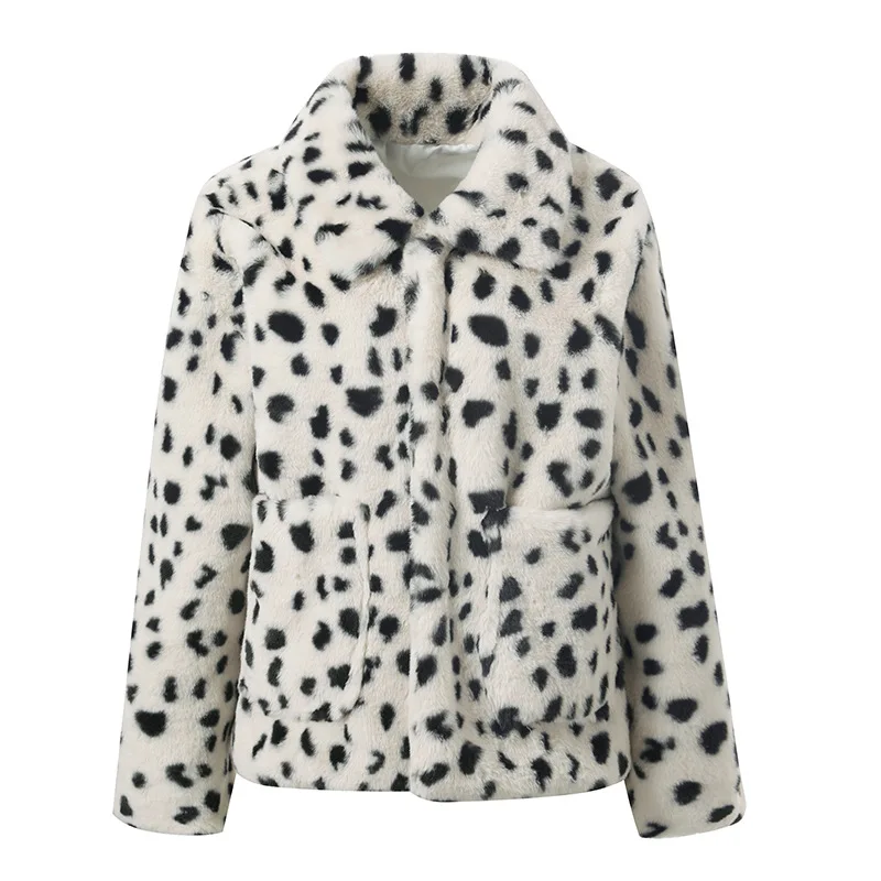 Женская фланелевая куртка с принтом коров зимняя теплая хлопковая оверсайз в