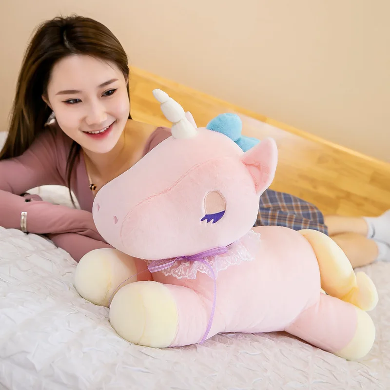 Новинка плюшевая игрушка в виде единорога 55 см мультяшная Милая большая