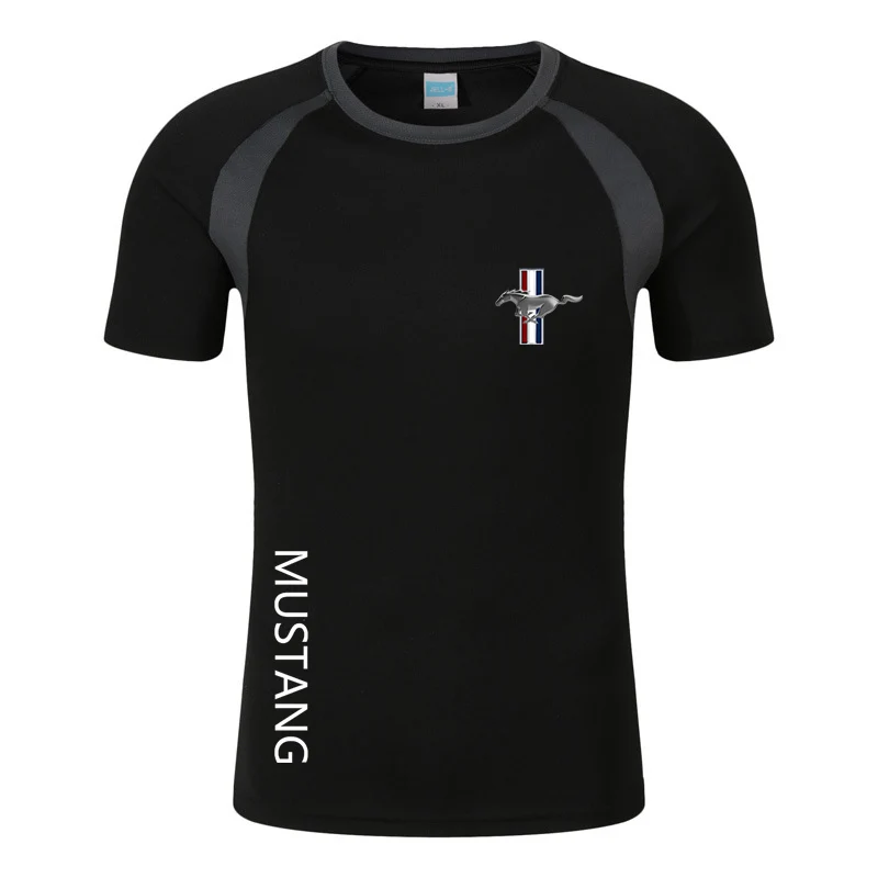 

Новинка 2022, летние мужские удобные облегающие повседневные свитшоты с принтом Mustang, в стиле Харадзюку, футболки для отдыха