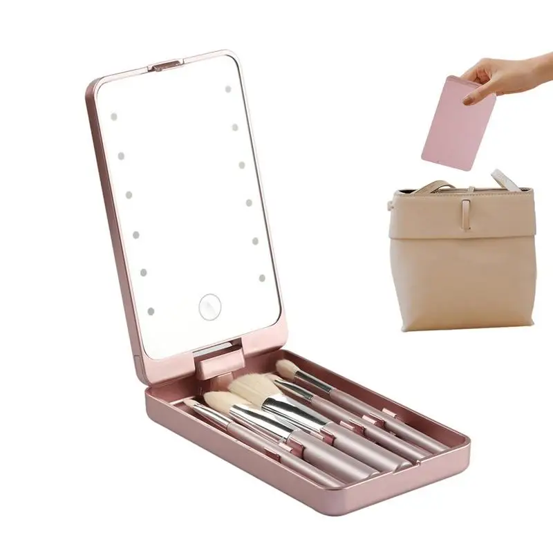 

Travel Mirror With Light Personal Compact Beauty Mirror With Touch Switch Travel Make Up Accessories Multifunctional Light Up