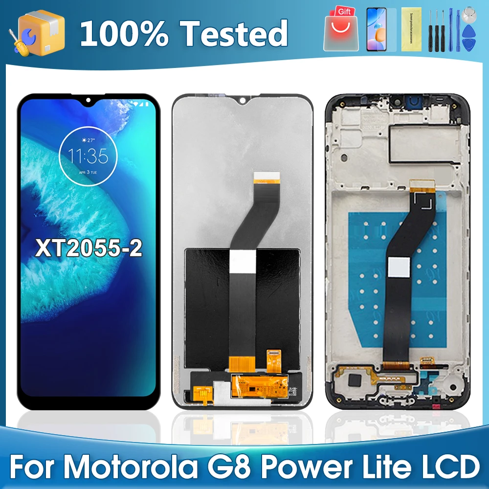 6,5 'Оригинальный дисплей для Motorola Moto G8 Power Lite XT2055-2 ЖК-дисплей сенсорный экран дигитайзер сборка запасные части