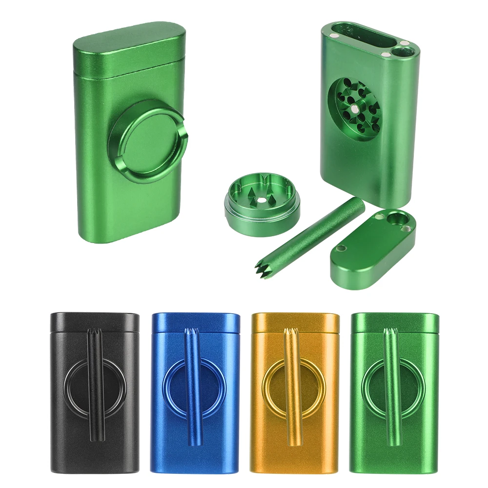 

Metal Tobacco Pipe All In One Smoking Pipe Herb Grinder Pinch Dugout Pipe Case With Storage Case Smoking Accessories