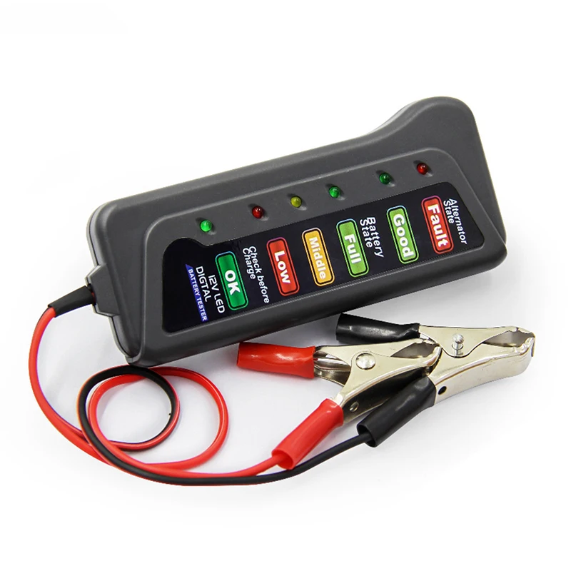 

12V Universal Car Motorcycle Tester Fault Detector Battery Tester Digital Alternator Tester Car Diagnostic Auto Repair Tool