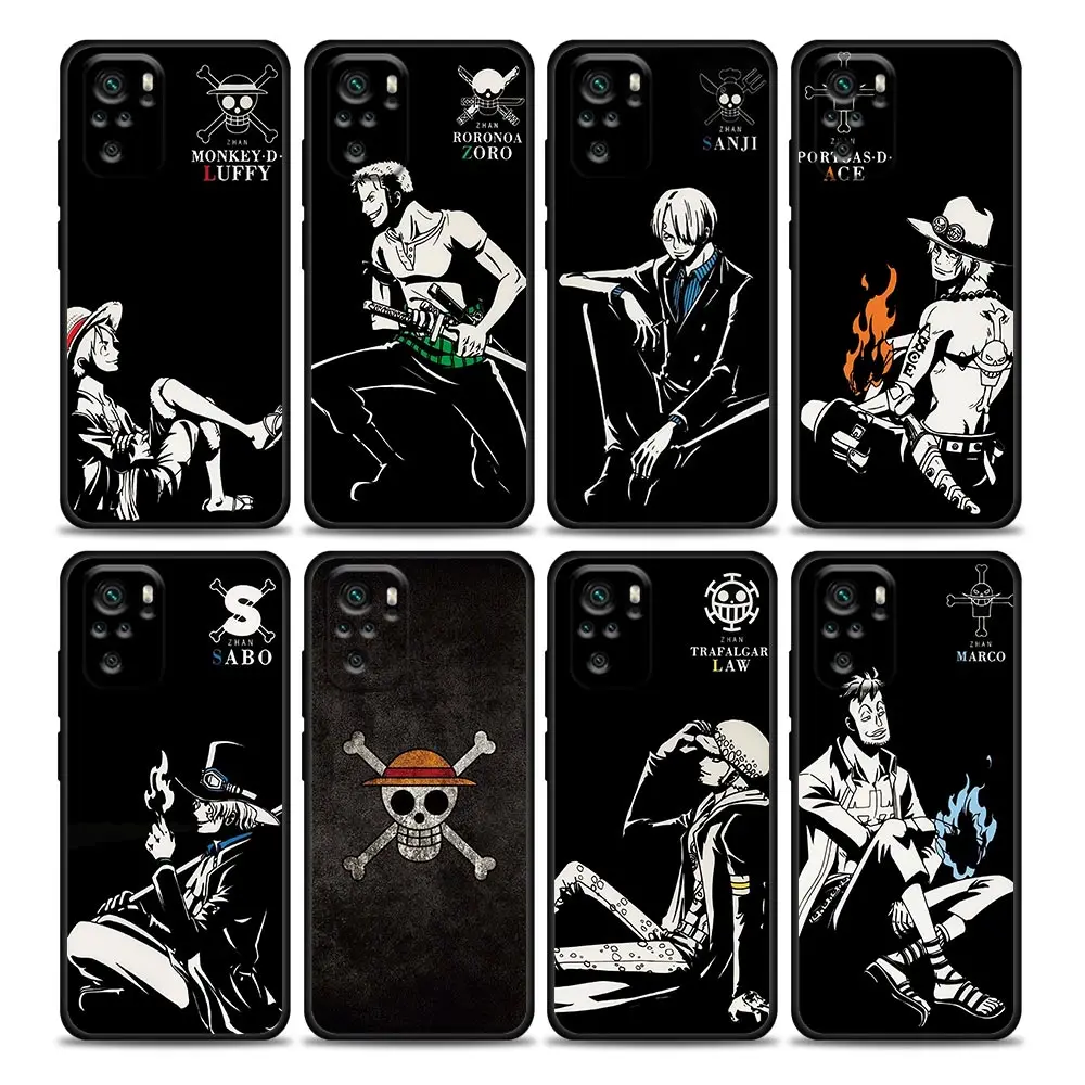 

Cartoon Anime One Piece Luffy Zoro Chopper Phone Case for Redmi 10 9 9A 9C 9i K20 K30 K40 Plus Note 10 Pro 11 Pro Soft Silicone