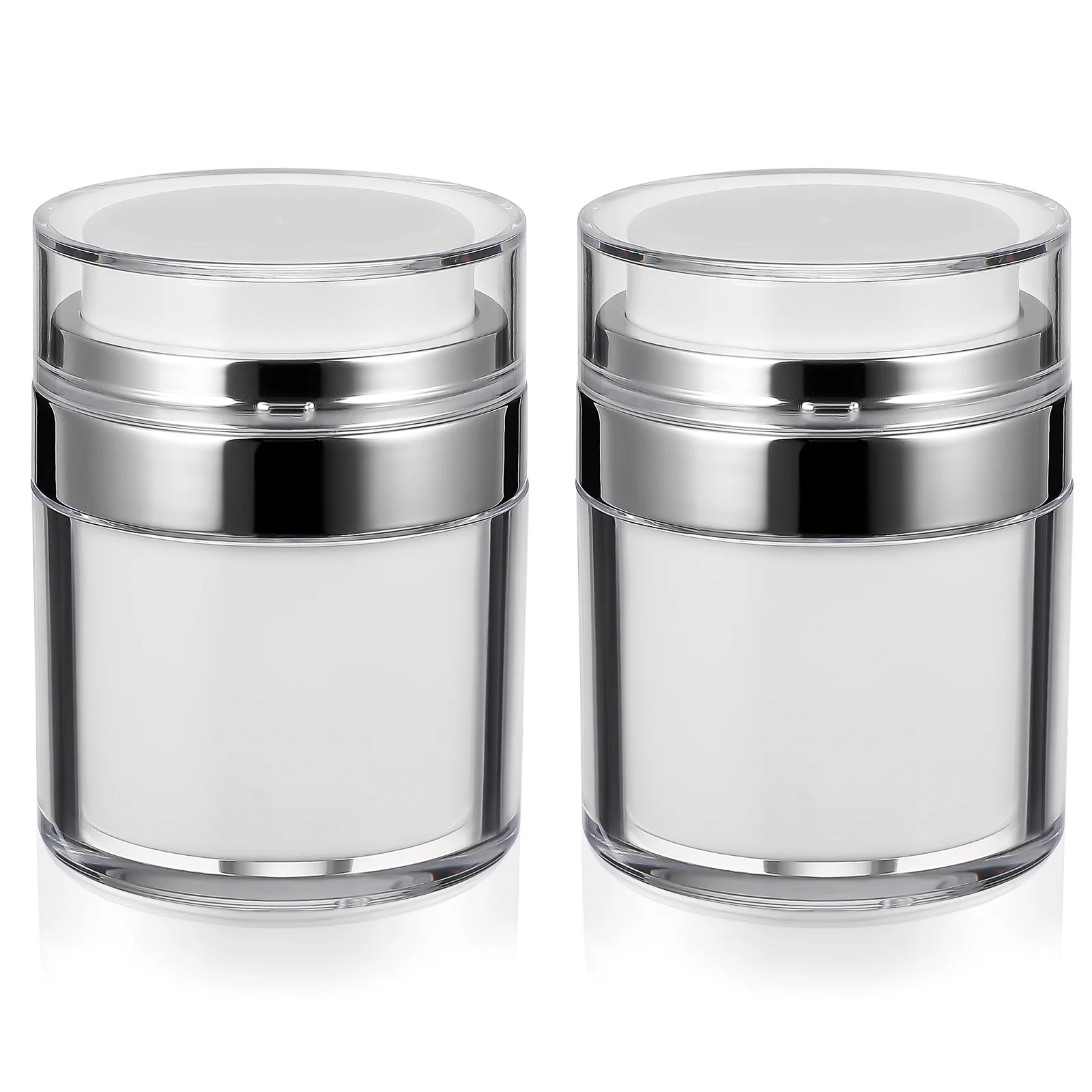 

2 Pcs Vacuum Airless Pump Jars Containers Refillable Airless Travel Jars Sample Containers for Lotions and Creams