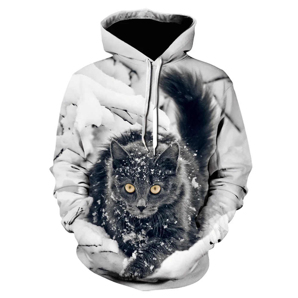 

Новинка 2022 толстовка с 3D принтом кошки Спортивная одежда Мужская и Женская Повседневная модная спортивная универсальная уличная одежда в с...