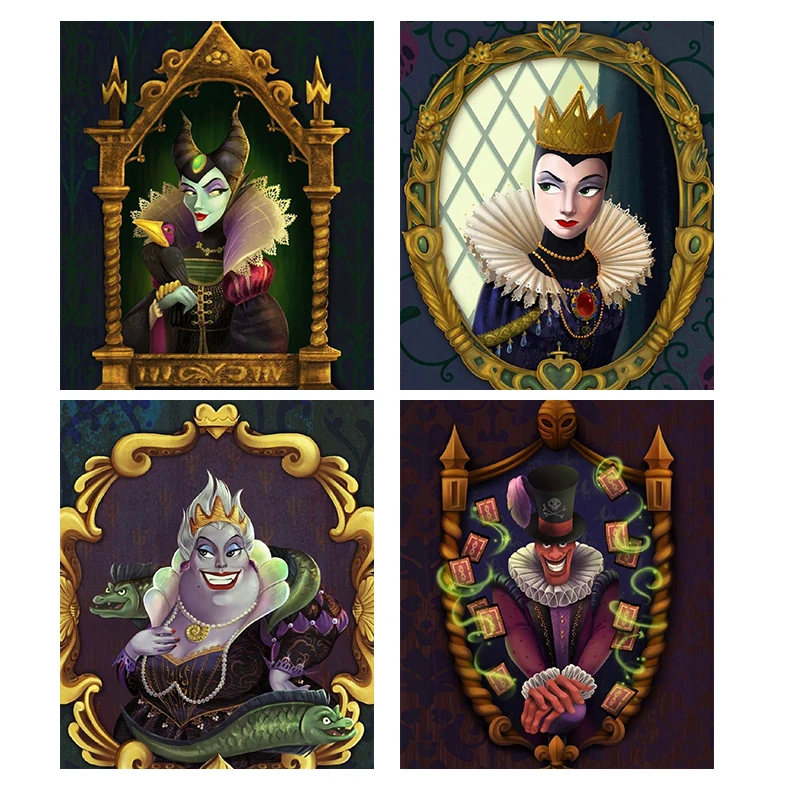

Disney Villain Collection Diamond Painting Evil Witch Ursula Maleficent Embroidery Rhinestone picture Home Decor