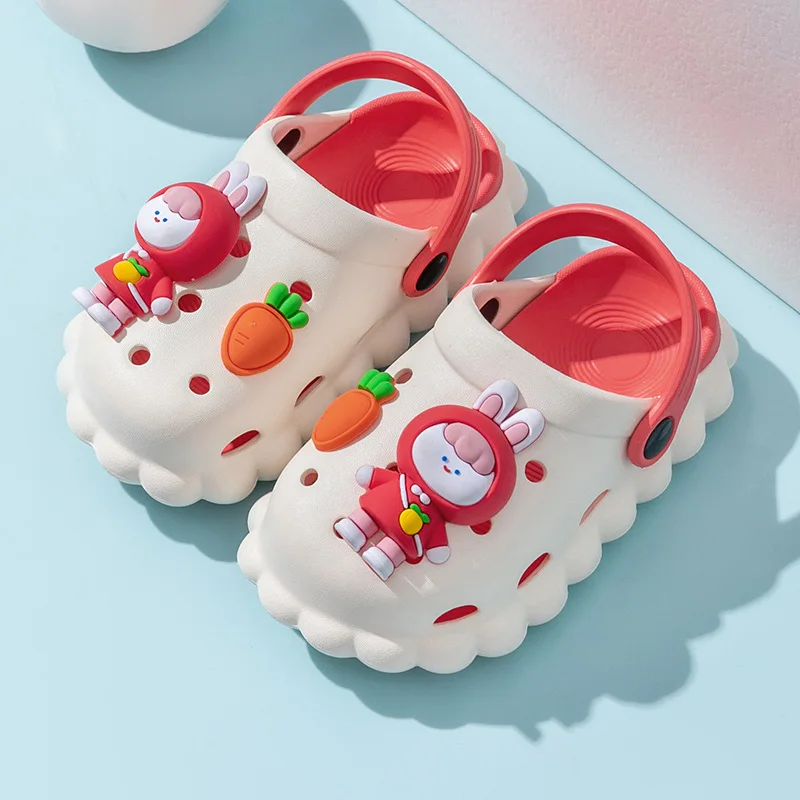 Children Mules Clogs Slippers Cute Cartoon Boy Dinosaur Summer Garden Beach Sandal indoors Non-slip Baby Girls Cute Rabbit Shoes