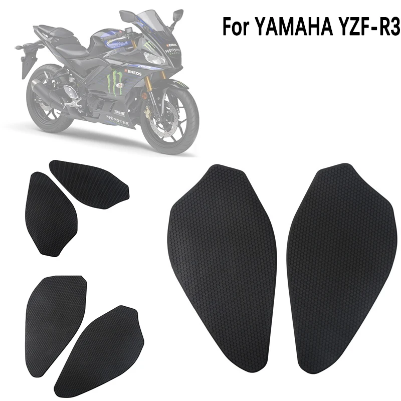 

Motorcycle Tank Pad Protector Sticker Decal Gas Knee Grip Traction Pad Side For YAMAHA YZF-R3 YZFR3 YZF R3 2019-2023