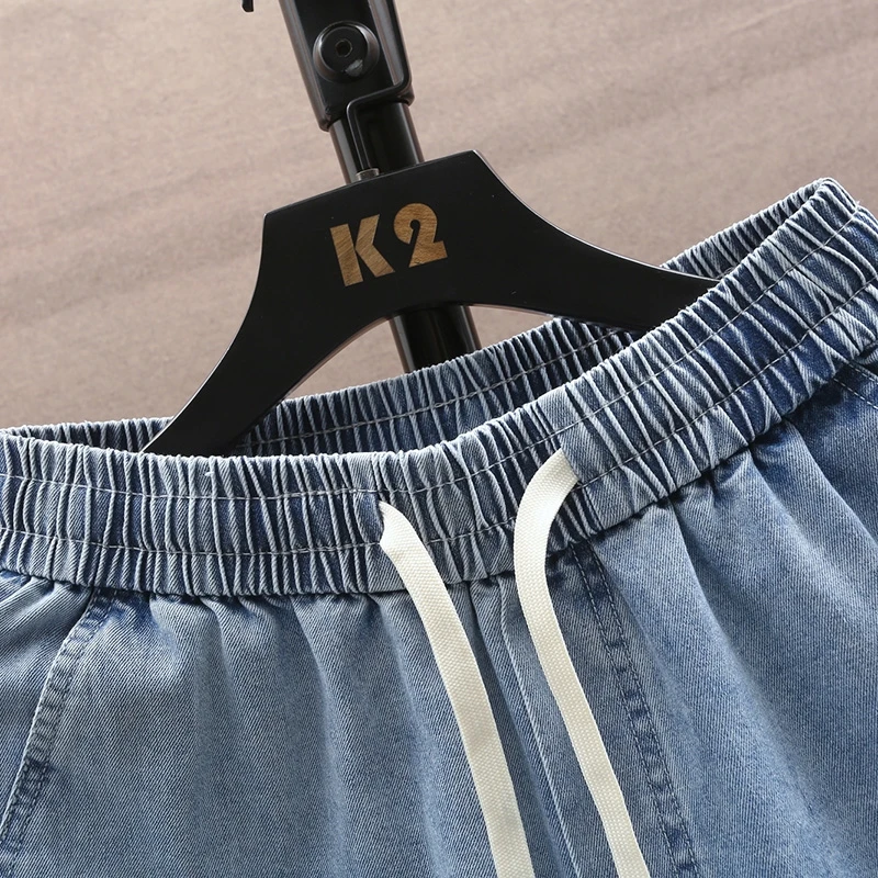 Men's Summer Wide Leg Denim Shorts New Casual Straight Short Loose Jeans Male Fashion Brand Clothes Women Denim Shorts