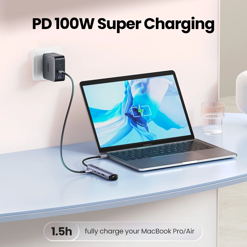 USB-концентратор UGREEN USB Type-C 3 1-4K HDMI RJ45 0 док-станция для MacBook Pro Air 2020 ПК usb-хаб |