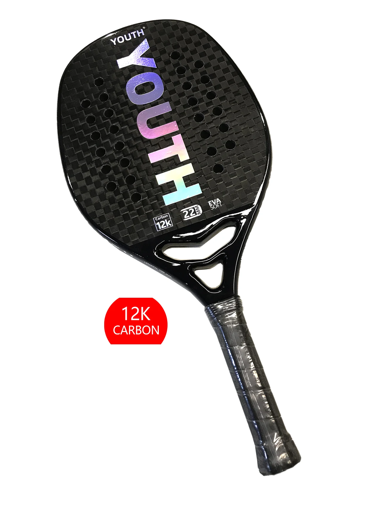 Youth 12k Shine  Beach Tennis Racket New Professional Design High Quality Padel  Carbon Fiber Soft Eva