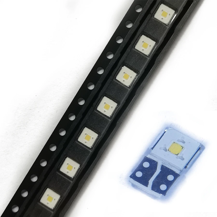 100 шт./партия, светодиод SMD 2,4 Вт 3535 3 в, холодный белый 153LM, высокая мощность для подсветки телевизора